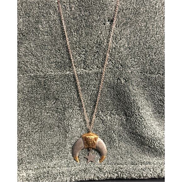 Rare Shriners Masonic Pharaoh Crescent Moon Star Symbol Pendant Necklace - Picture 9 of 10